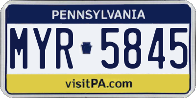 PA license plate MYR5845