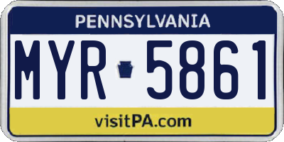PA license plate MYR5861