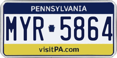PA license plate MYR5864