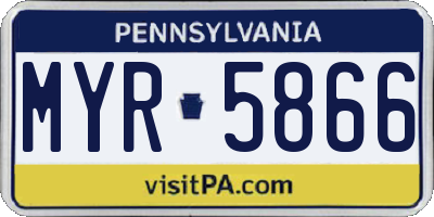 PA license plate MYR5866