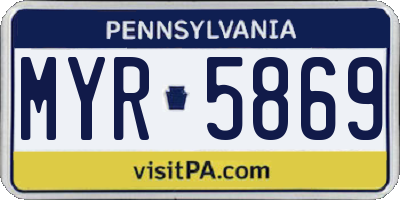 PA license plate MYR5869