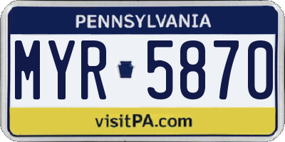 PA license plate MYR5870