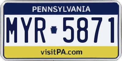 PA license plate MYR5871