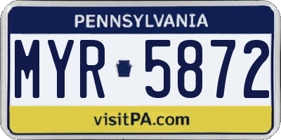 PA license plate MYR5872