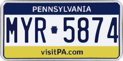 PA license plate MYR5874