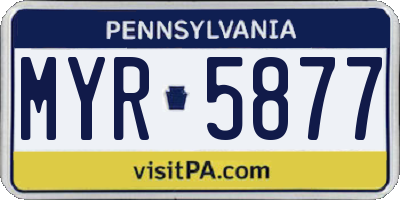 PA license plate MYR5877