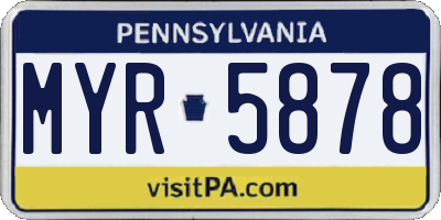 PA license plate MYR5878