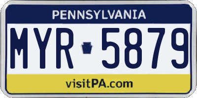 PA license plate MYR5879