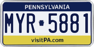 PA license plate MYR5881