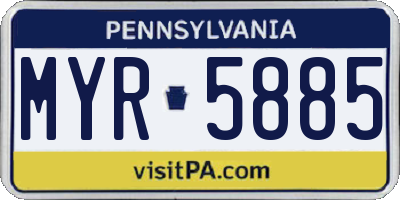 PA license plate MYR5885