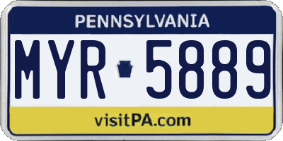 PA license plate MYR5889