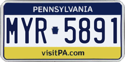 PA license plate MYR5891