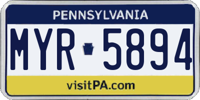 PA license plate MYR5894