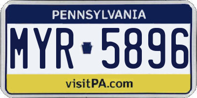 PA license plate MYR5896
