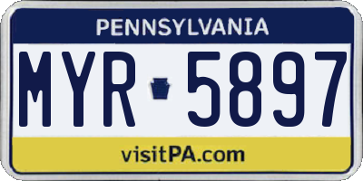 PA license plate MYR5897