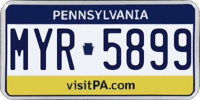 PA license plate MYR5899