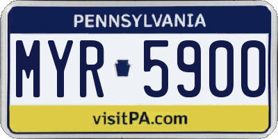 PA license plate MYR5900