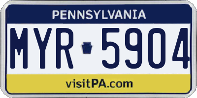 PA license plate MYR5904