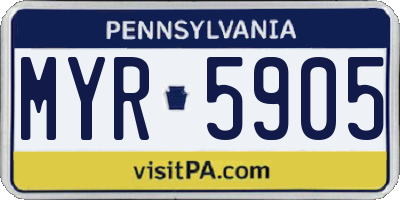 PA license plate MYR5905
