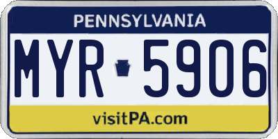 PA license plate MYR5906