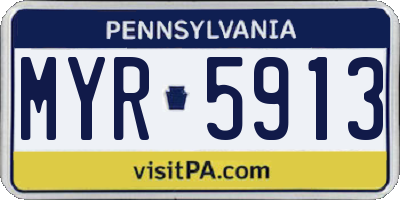 PA license plate MYR5913