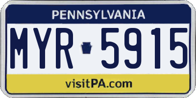 PA license plate MYR5915