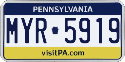 PA license plate MYR5919