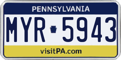 PA license plate MYR5943