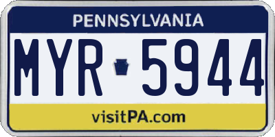 PA license plate MYR5944