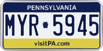 PA license plate MYR5945