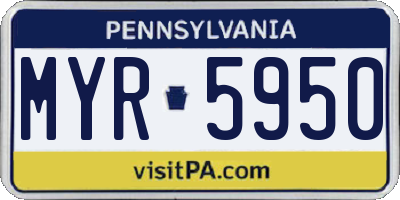 PA license plate MYR5950