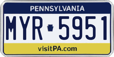 PA license plate MYR5951