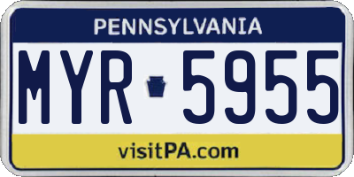 PA license plate MYR5955