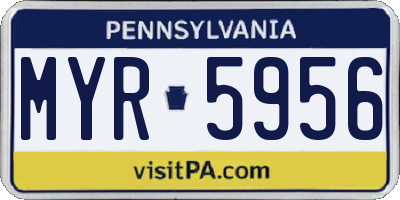 PA license plate MYR5956