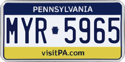 PA license plate MYR5965