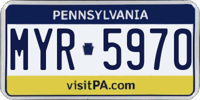PA license plate MYR5970