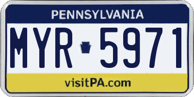 PA license plate MYR5971