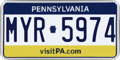 PA license plate MYR5974