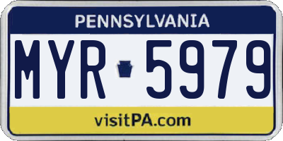 PA license plate MYR5979