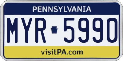 PA license plate MYR5990