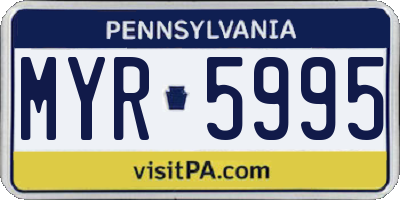 PA license plate MYR5995