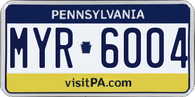PA license plate MYR6004