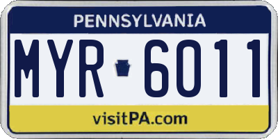 PA license plate MYR6011