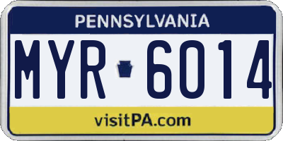 PA license plate MYR6014