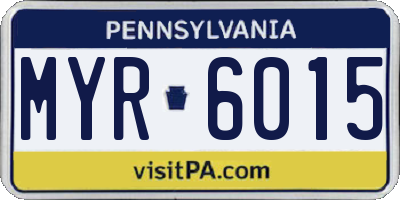 PA license plate MYR6015