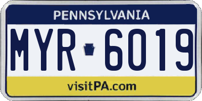 PA license plate MYR6019