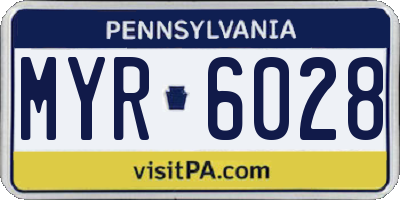PA license plate MYR6028