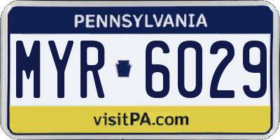 PA license plate MYR6029