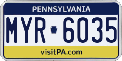 PA license plate MYR6035