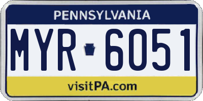 PA license plate MYR6051